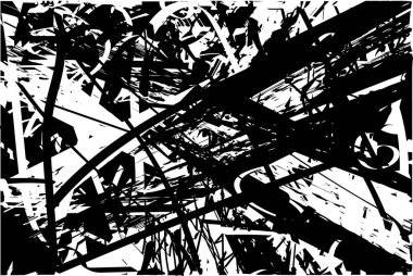 Çizik ve çiziklerle dolu siyah beyaz bir arka plan. Soyut vektör illüstrasyonu.