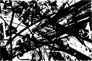 Çizik ve çiziklerle dolu siyah beyaz bir arka plan. Soyut vektör illüstrasyonu.