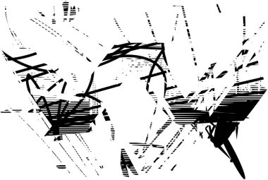 Çizik ve çiziklerle dolu siyah beyaz bir arka plan. Soyut vektör illüstrasyonu.