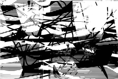 Çizik ve çiziklerle dolu siyah beyaz bir arka plan. Soyut vektör illüstrasyonu.