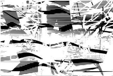 Çizik ve çiziklerle dolu siyah beyaz bir arka plan. Soyut vektör illüstrasyonu.