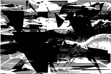 Çizik ve çiziklerle dolu siyah beyaz bir arka plan. Soyut vektör illüstrasyonu.