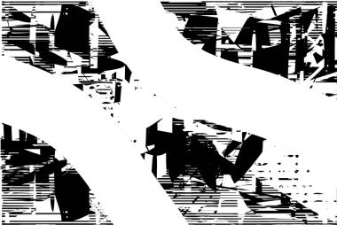 Çizik ve çiziklerle dolu siyah beyaz bir arka plan. Soyut vektör illüstrasyonu.