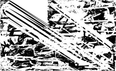 Çizik ve çiziklerle dolu siyah beyaz bir arka plan. Soyut vektör illüstrasyonu.