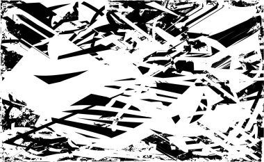 Çizik ve çiziklerle dolu siyah beyaz bir arka plan. Soyut vektör illüstrasyonu.