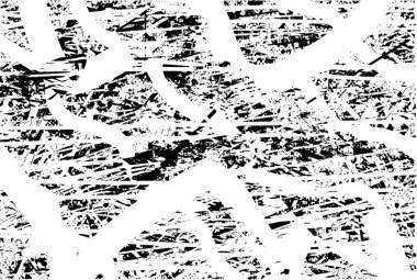 Çizik ve çiziklerle dolu siyah beyaz bir arka plan. Soyut vektör illüstrasyonu.