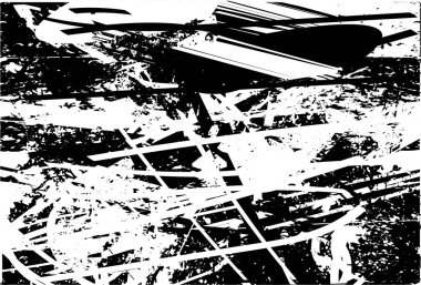 Çizik ve çiziklerle dolu siyah beyaz bir arka plan. Soyut vektör illüstrasyonu.