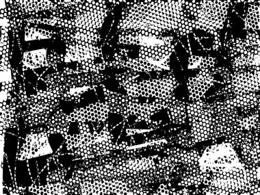 Çizik ve çiziklerle dolu siyah beyaz bir arka plan. Soyut vektör illüstrasyonu.