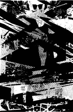 Çizik ve çiziklerle dolu siyah beyaz bir arka plan. Soyut vektör illüstrasyonu.