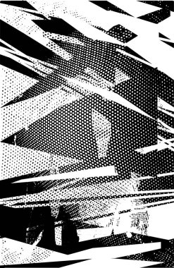 Çizik ve çiziklerle dolu siyah beyaz bir arka plan. Soyut vektör illüstrasyonu.