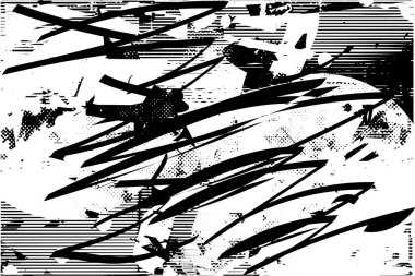 Çizik ve çiziklerle dolu siyah beyaz bir arka plan. Soyut vektör illüstrasyonu.