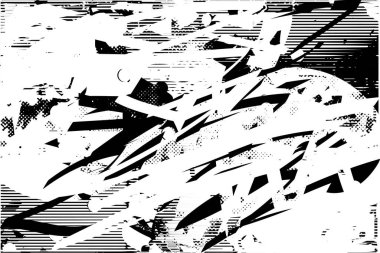 Çizik ve çiziklerle dolu siyah beyaz bir arka plan. Soyut vektör illüstrasyonu.