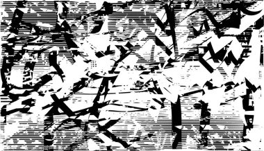 Çizik ve çiziklerle dolu siyah beyaz bir arka plan. Soyut vektör illüstrasyonu.