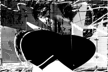 Çizik ve çiziklerle dolu siyah beyaz bir arka plan. Soyut vektör illüstrasyonu.