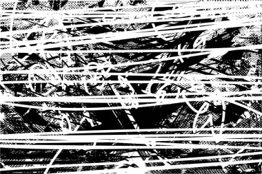 Çizik ve çiziklerle dolu siyah beyaz bir arka plan. Soyut vektör illüstrasyonu.