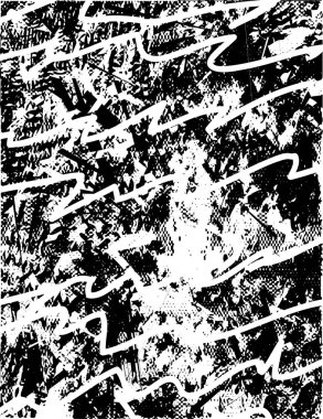 Çizik ve çiziklerle dolu siyah beyaz bir arka plan. Soyut vektör illüstrasyonu.