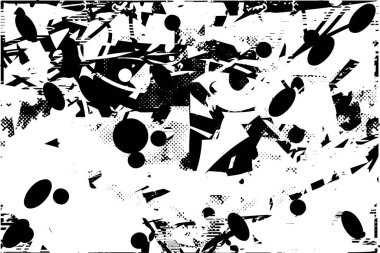 Çizik ve çiziklerle dolu siyah beyaz bir arka plan. Soyut vektör illüstrasyonu.