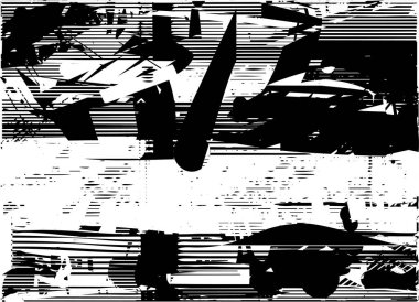 Çizik ve çiziklerle dolu siyah beyaz bir arka plan. Soyut vektör illüstrasyonu.