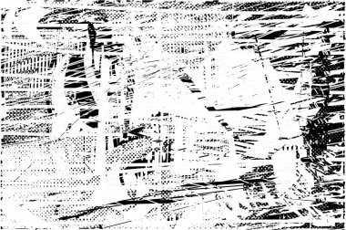 Çizik ve çiziklerle dolu siyah beyaz bir arka plan. Soyut vektör illüstrasyonu.