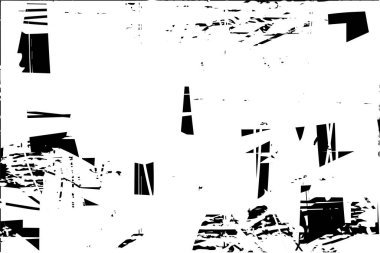 Çizik ve çiziklerle dolu siyah beyaz bir arka plan. Soyut vektör illüstrasyonu.