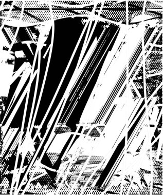 Çizik ve çiziklerle dolu siyah beyaz bir arka plan. Soyut vektör illüstrasyonu.