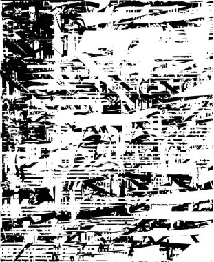 Çizik ve çiziklerle dolu siyah beyaz bir arka plan. Soyut vektör illüstrasyonu.