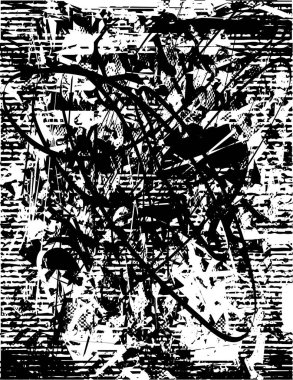 Çizik ve çiziklerle dolu siyah beyaz bir arka plan. Soyut vektör illüstrasyonu.