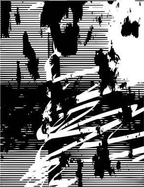 Çizik ve çiziklerle dolu siyah beyaz bir arka plan. Soyut vektör illüstrasyonu.