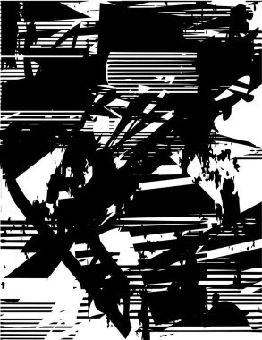 Çizik ve çiziklerle dolu siyah beyaz bir arka plan. Soyut vektör illüstrasyonu.