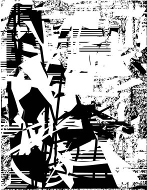 Çizik ve çiziklerle dolu siyah beyaz bir arka plan. Soyut vektör illüstrasyonu.