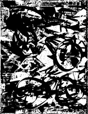 Çizik ve çiziklerle dolu siyah beyaz bir arka plan. Soyut vektör illüstrasyonu.