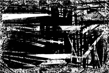 Çizik ve çiziklerle dolu siyah beyaz bir arka plan. Soyut vektör illüstrasyonu.