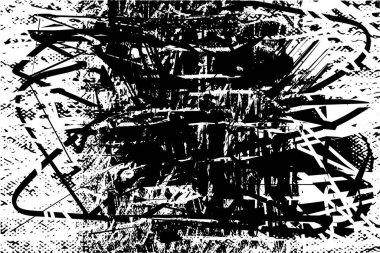 Çizik ve çiziklerle dolu siyah beyaz bir arka plan. Soyut vektör illüstrasyonu.