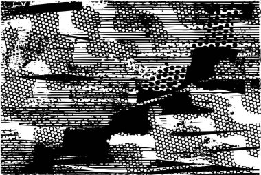 Çizik ve çiziklerle dolu siyah beyaz bir arka plan. Soyut vektör illüstrasyonu.