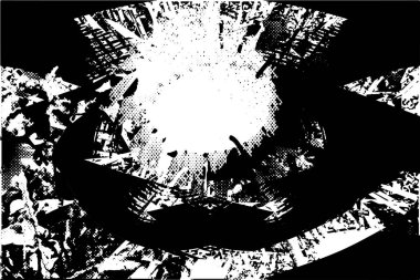 Çizik ve çiziklerle dolu siyah beyaz bir arka plan. Soyut vektör illüstrasyonu.