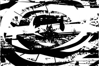 Çizik ve çiziklerle dolu siyah beyaz bir arka plan. Soyut vektör illüstrasyonu.