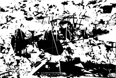 Çizik ve çiziklerle dolu siyah beyaz bir arka plan. Soyut vektör illüstrasyonu.