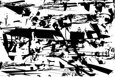 Çizik ve çiziklerle dolu siyah beyaz bir arka plan. Soyut vektör illüstrasyonu.