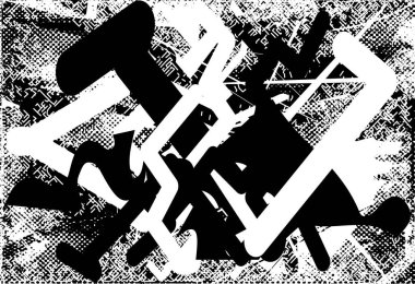 Çizik ve çiziklerle dolu siyah beyaz bir arka plan. Soyut vektör illüstrasyonu.