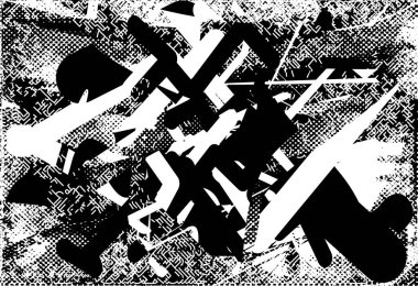 Çizik ve çiziklerle dolu siyah beyaz bir arka plan. Soyut vektör illüstrasyonu.