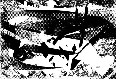 Çizik ve çiziklerle dolu siyah beyaz bir arka plan. Soyut vektör illüstrasyonu.