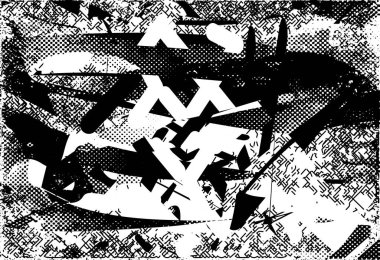 Çizik ve çiziklerle dolu siyah beyaz bir arka plan. Soyut vektör illüstrasyonu.