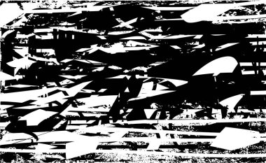 Çizik ve çiziklerle dolu siyah beyaz bir arka plan. Soyut vektör illüstrasyonu.