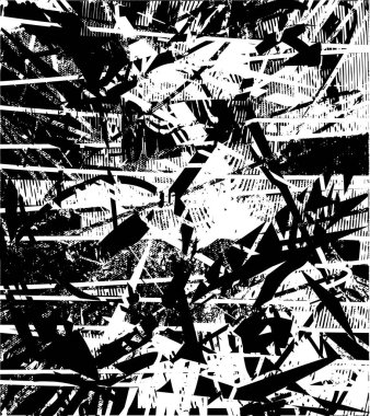 Çizik ve çiziklerle dolu siyah beyaz bir arka plan. Soyut vektör illüstrasyonu.