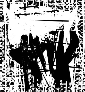 Çizik ve çiziklerle dolu siyah beyaz bir arka plan. Soyut vektör illüstrasyonu.