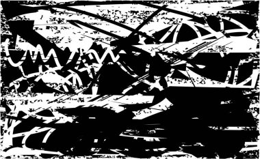 Çizik ve çiziklerle dolu siyah beyaz bir arka plan. Soyut vektör illüstrasyonu.