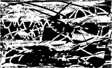 Çizik ve çiziklerle dolu siyah beyaz bir arka plan. Soyut vektör illüstrasyonu.