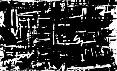 Çizik ve çiziklerle dolu siyah beyaz bir arka plan. Soyut vektör illüstrasyonu.