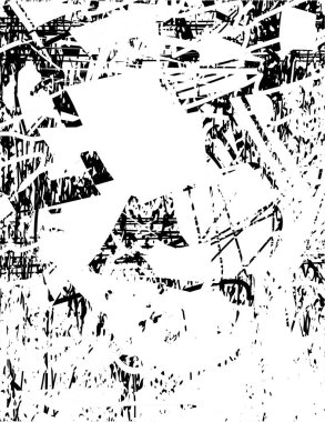 Çizik ve çiziklerle dolu siyah beyaz bir arka plan. Soyut vektör illüstrasyonu.