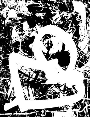 Çizik ve çiziklerle dolu siyah beyaz bir arka plan. Soyut vektör illüstrasyonu.